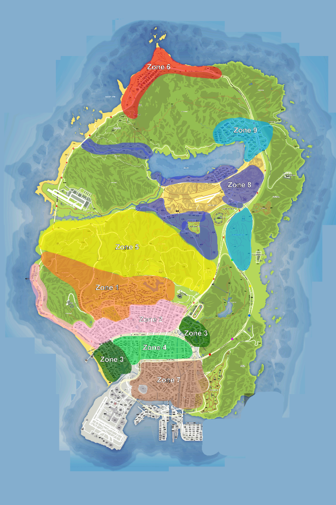 Carte des zones Dynasty 8